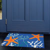 Jellybean Starfish On Royal Blue Coastal Decor 21 x 33 in Washable Accent Rug