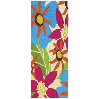 Jellybean Home & Garden  Piccadilly Floral 21" X 54" Indoor Outdoor Floral Garden  Area Rug
