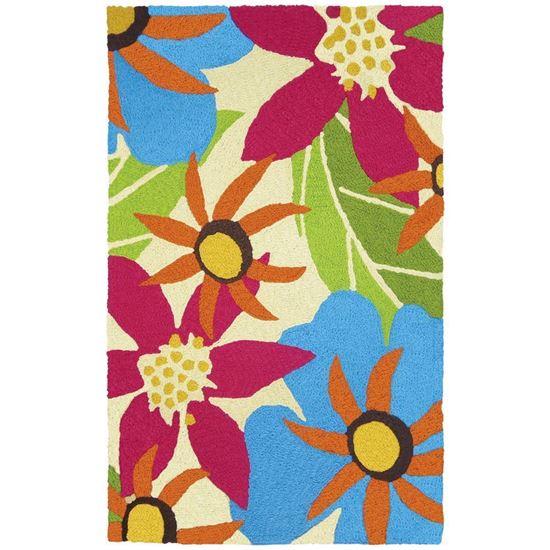 Jellybean Home & Garden  Piccadilly Floral 34" X 54" Indoor Outdoor Floral Garden  Area Rug