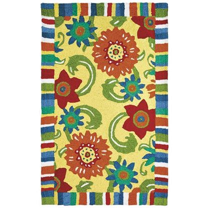 Jellybean Home & Garden  Fun Flowers 34" X 54" Indoor Outdoor Floral Garden  Area Rug