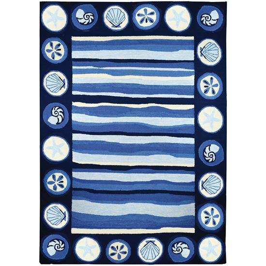 Picture of Coastal Stripes and Shells  8' x 10'