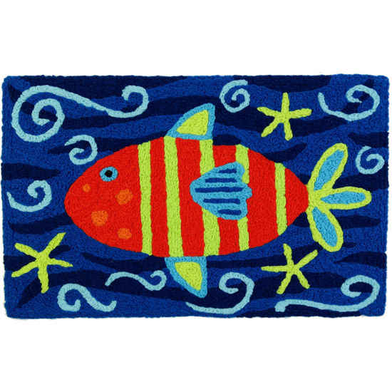 Picture of Striped Orange Fish Jellybean® Rug