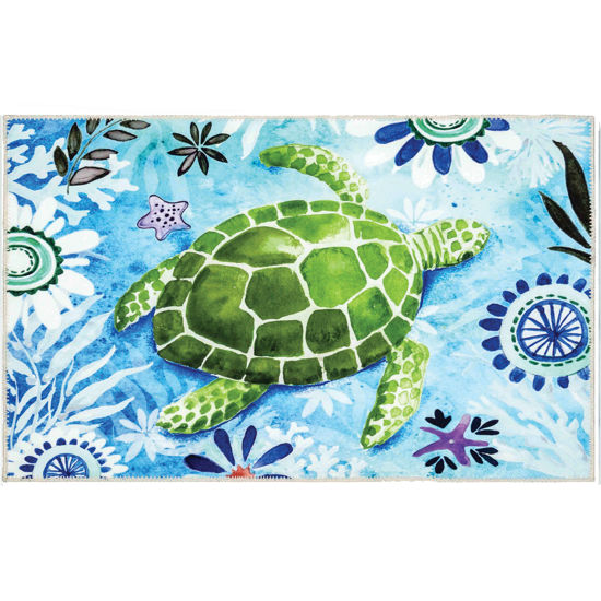 Picture of Sea Creatures Machine Washable Olivia's home Rug