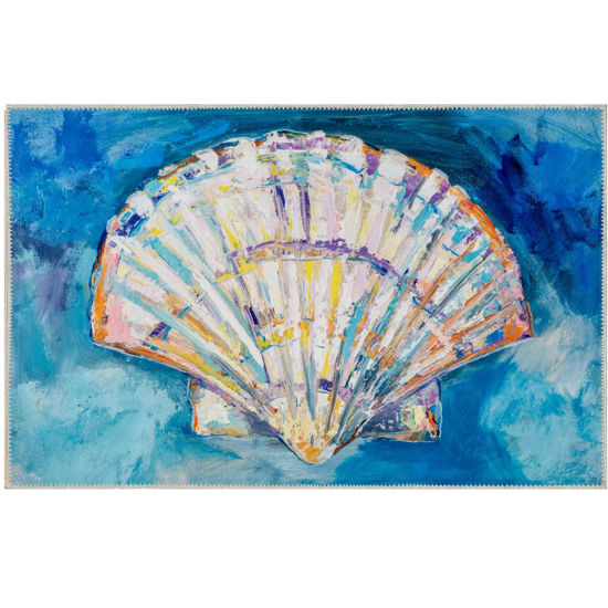 Picture of Painted Scalloped Shell Olivia's Home Rug