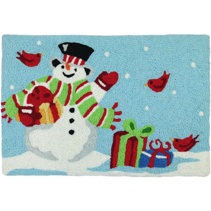 Picture of Waving Snowman with Gifts Jellybean® Rug
