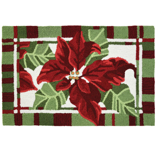 Picture of Painted Poinsettia Homefires Accent Rug