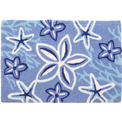 Picture of Blue Painted Starfish and Coral Jellybean® Rug