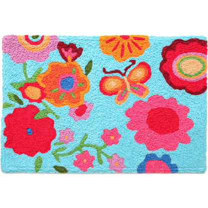 Picture of Watercolor Flowers and Butterfly Jellybean® Rug