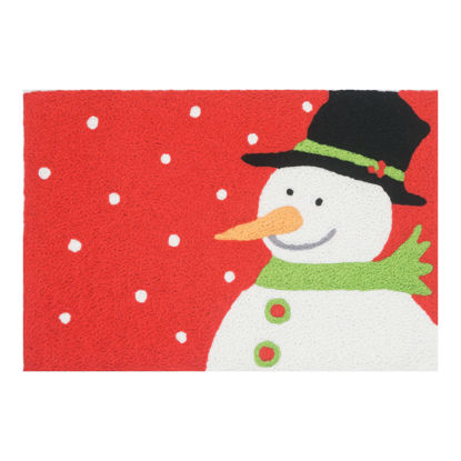 Picture of Snowman on Red w/ Black Hat Jellybean® Rug