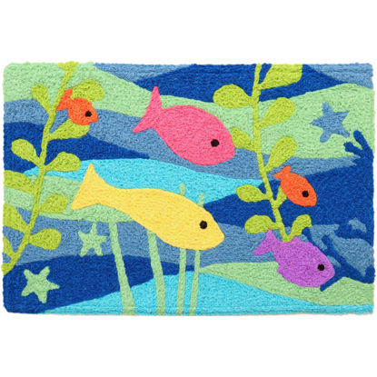 Picture of Colorful Swimmers Machine Washable Jellybean® Accent Rug