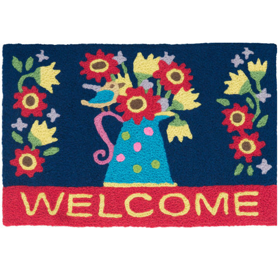 Picture of Welcome Watering Can Jellybean® Machine Washable Accent Rug