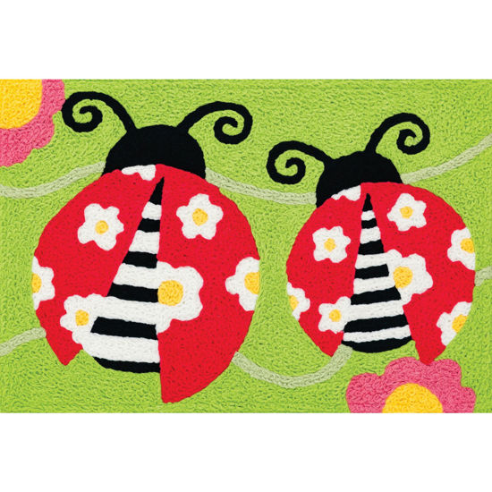 Picture of Cheery Cherry Ladybugs  Machine Washable Jellybean®  Accent Rug