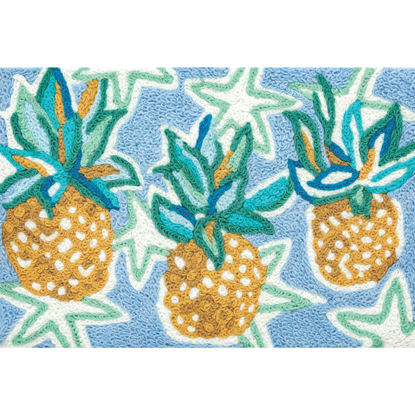 Picture of Tropical Pineapples & Starfish Machine Washable Jellybean®  Accent Rug