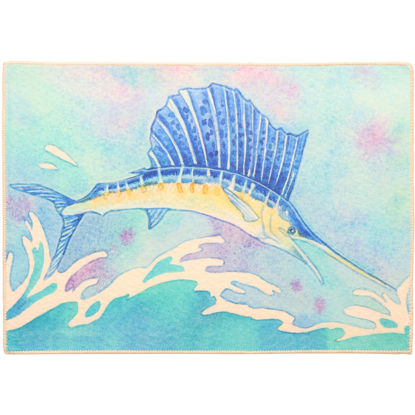 Picture of Splashing Sailfish Machine Washable Olivia's Home™  Accent Rug