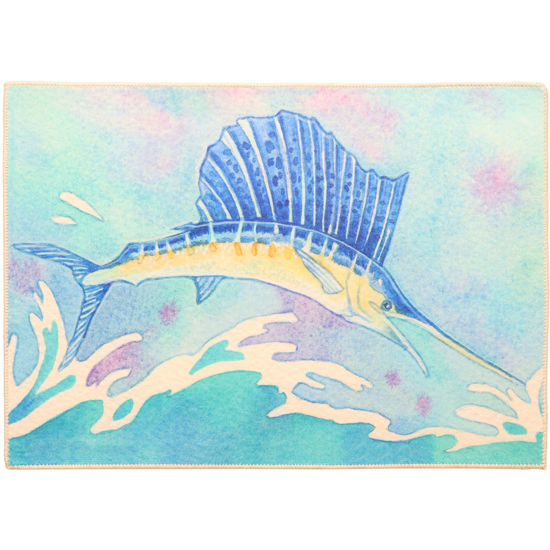 Picture of Splashing Sailfish Machine Washable Olivia's Home™  Accent Rug