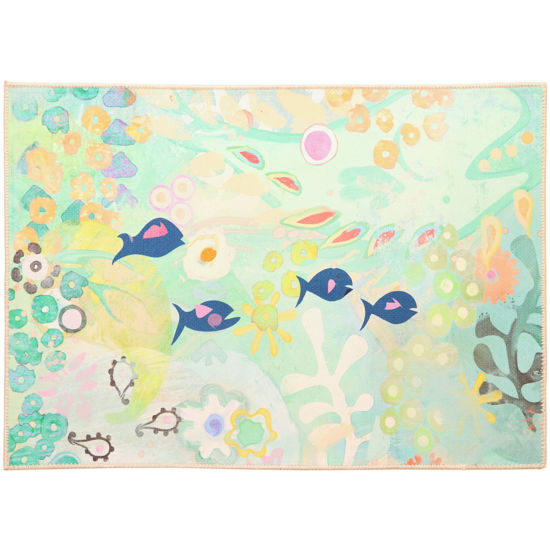 Picture of Little Blue Fish Machine Washable Olivia's Home®  Accent Rug