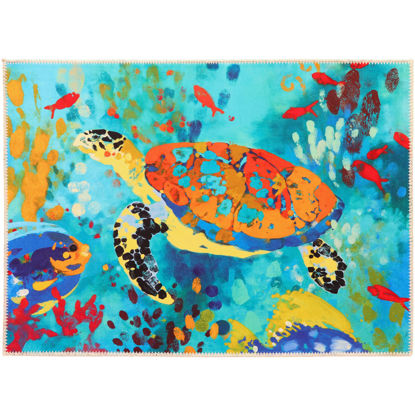 Picture of Marine Turtle Machine Washable Olivia's Home™  Accent Rug