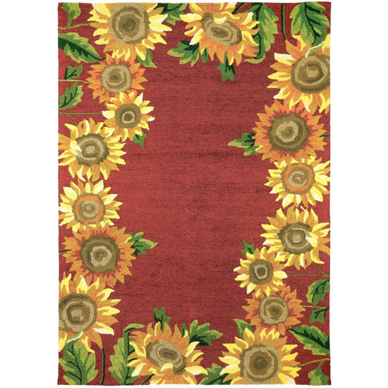 Picture of Sunflower Field  Homefires Hand Hooked Area Rug