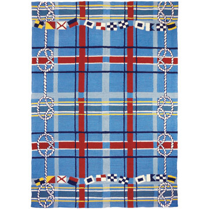 Picture of Nautical Plaid Homefires Hooked Area Rug