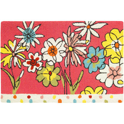 Picture of Polka Dots and Flowers Homefires Hand Hooked Accent Rug
